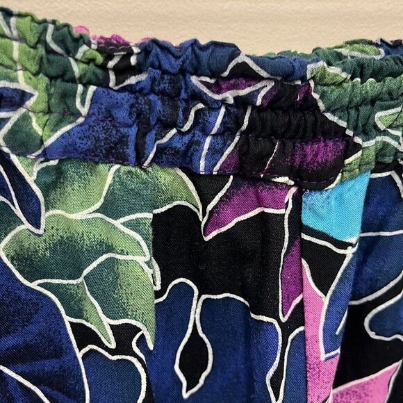 Bali Maximalist Purple Blue Floral Summer 2-Piece Wide Leg Casual Pant Set - Picture 6 of 10